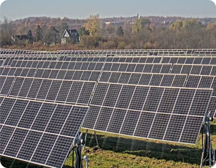 GoodFinch 25 MW community solar portfolio — array operating, post-recovery.