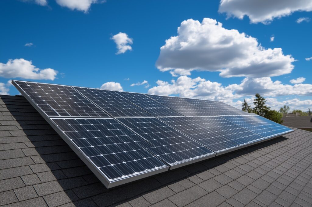 Residential rooftop solar installation, 8.4 kW.